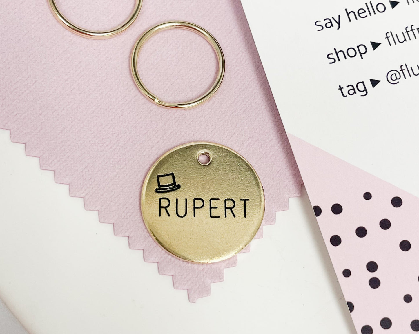 Personalized Dog Tag - Top Hat Design Engraved Dog Tag - Top Hat Tag - Cat ID Tag - Dog Collar Tag - Custom Dog Tag - Personalized Tag - Pet ID Tag - Pet Name Tag