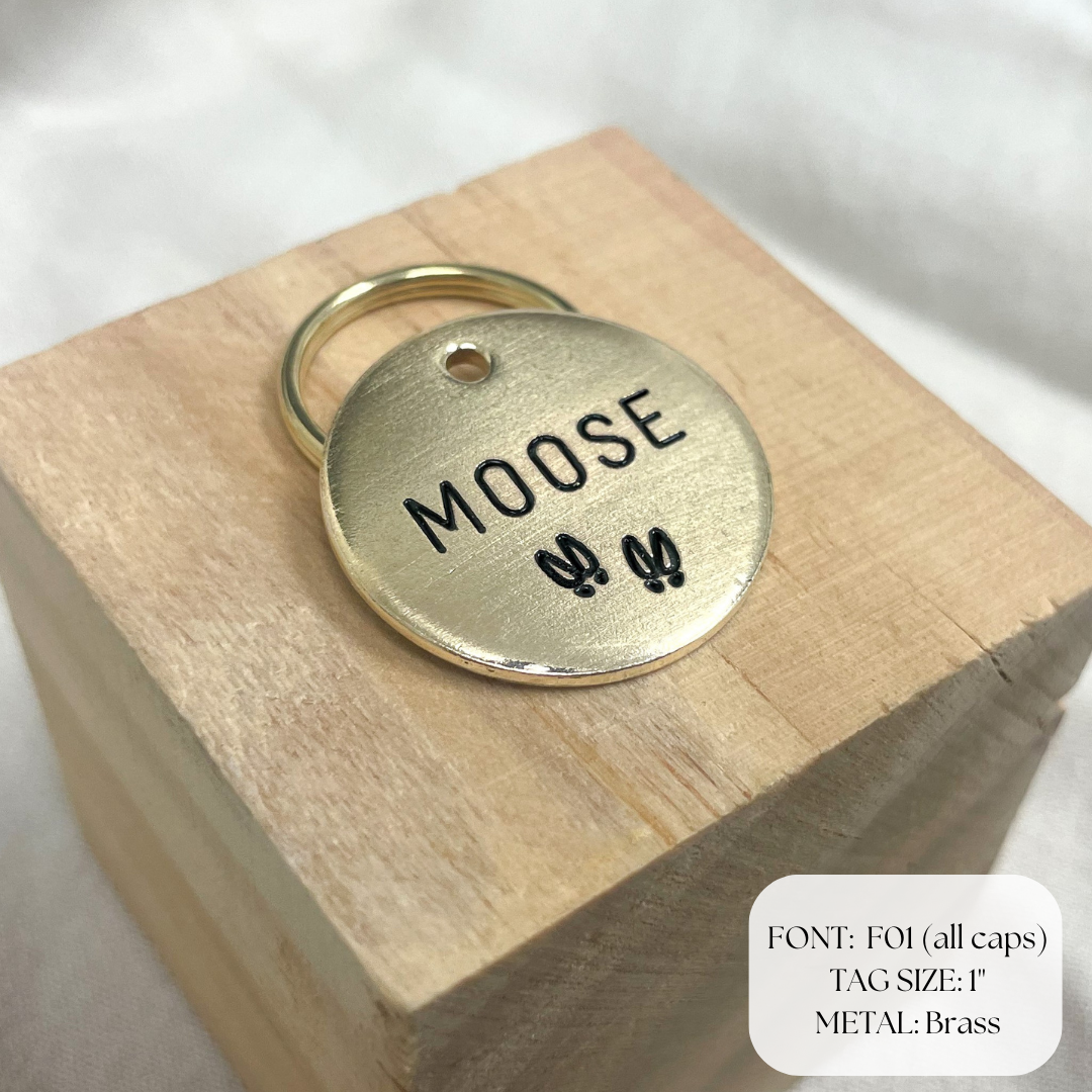 Personalized Dog Tag - Moose Tracks Design Engraved Dog Tag - Cat ID Tag - Dog Collar Tag - Custom Dog Tag - Pet ID Tag - Pet Name Tag - Dog Tag - Moose Dog Tag - Dog - Pet Accessories