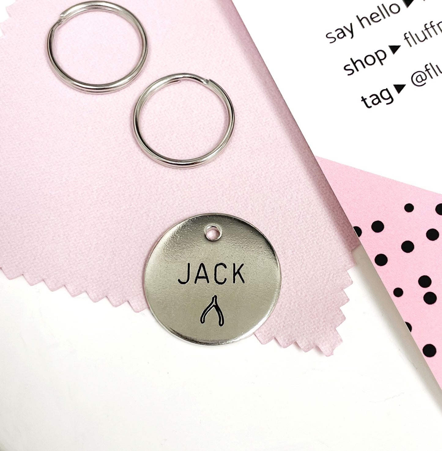 Personalized Dog Tag - Wishbone Design Engraved Dog Tag - Wishbone Hand Design Tag - Cat ID Tag - Dog Collar Tag - Custom Dog Tag - Personalized Tag - Pet ID Tag - Pet Name Tag - Nature Themed Dog Tag - Autumn - Fall