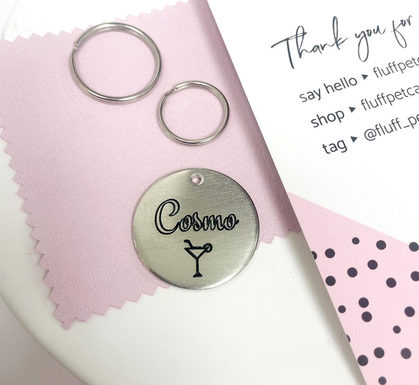 Personalized Dog Collar Charm - Engraved Design - Dog Collar Charm - Nature - Drink