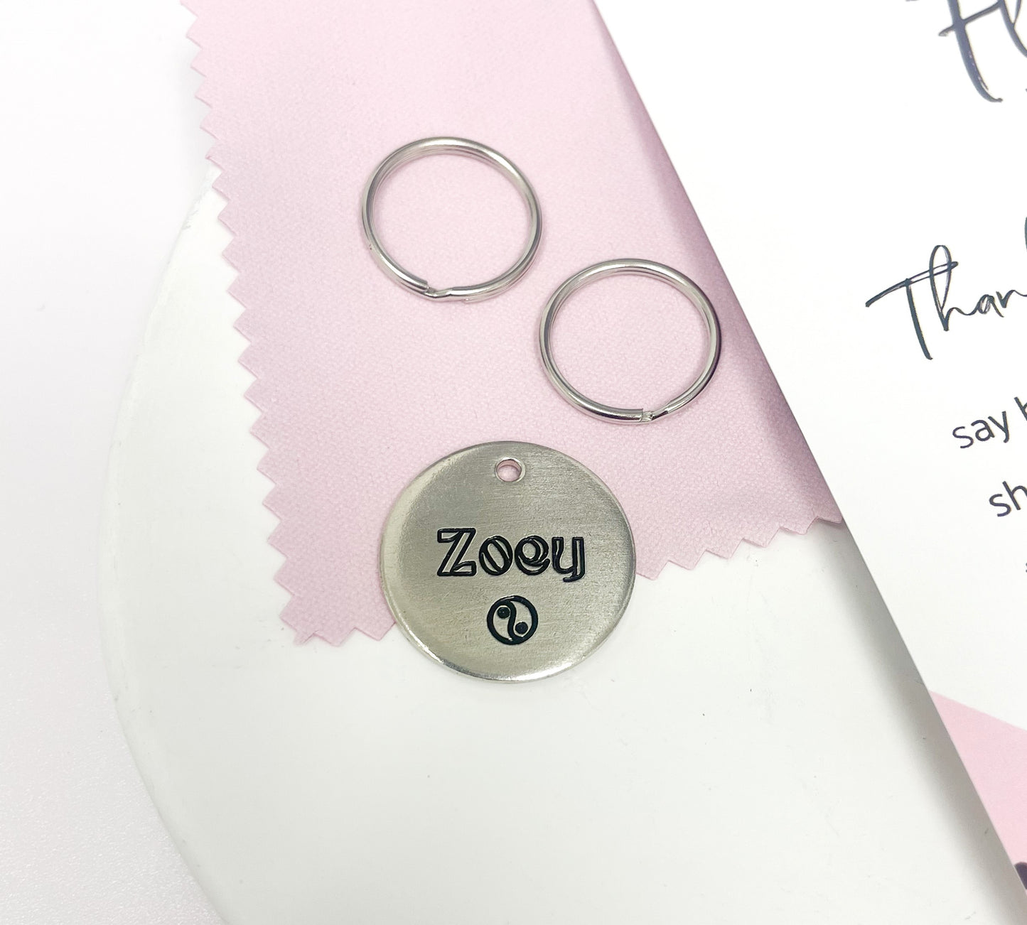 Personalized Dog Tag - Yin Yang Design Engraved Dog Tag - Cat ID Tag - Dog Collar Tag - Custom Dog Tag - Pet ID Tag - Pet Name Tag - Dog Tag - Pet Accessories