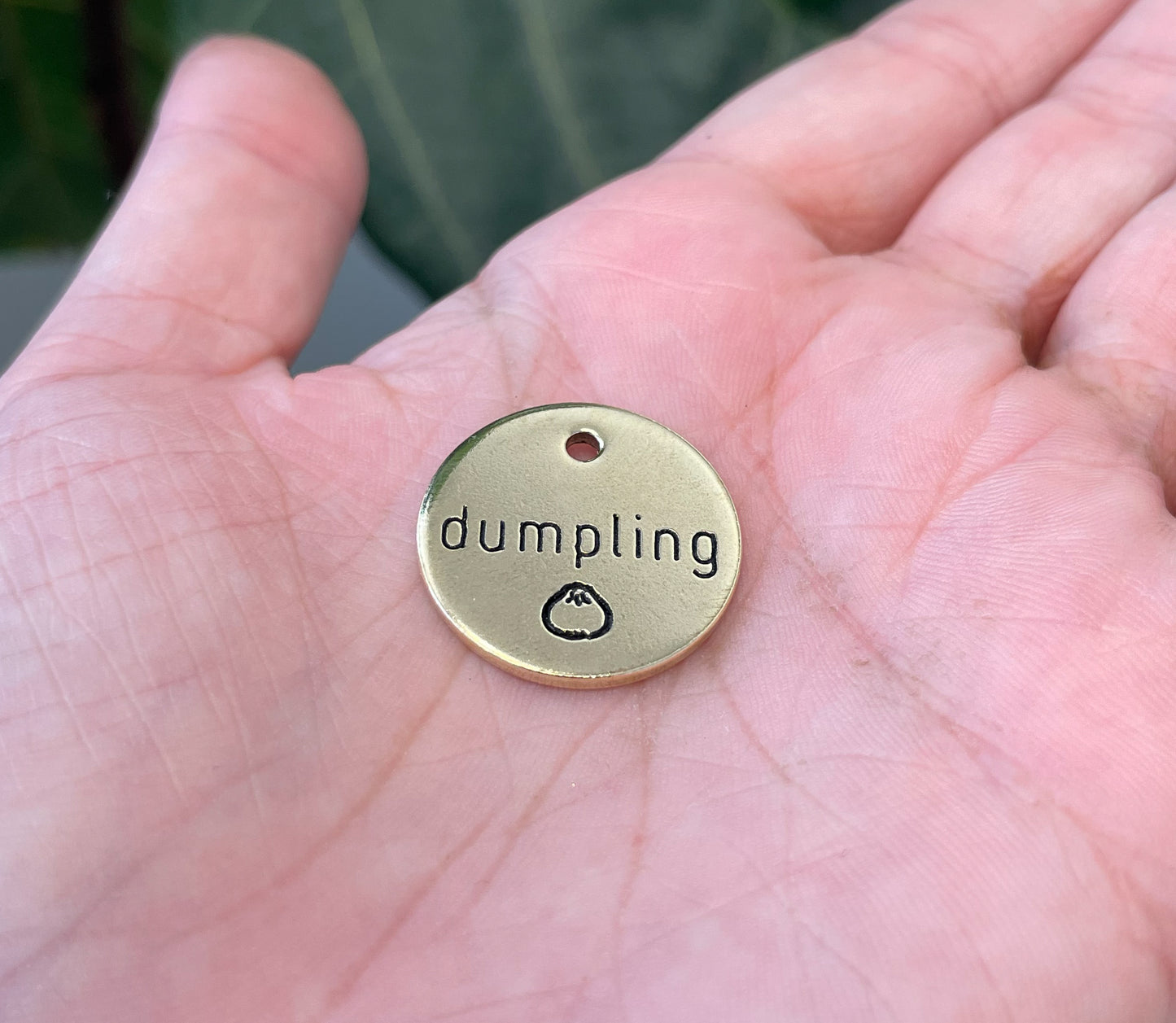Personalized Dog Tag - Dumpling Design Engraved Dog Tag - Dumpling Design Tag - Cat ID Tag - Dog Collar Tag - Custom Dog Tag - Personalized Tag - Pet ID Tag - Pet Name Tag - Food Themed Dog Tag