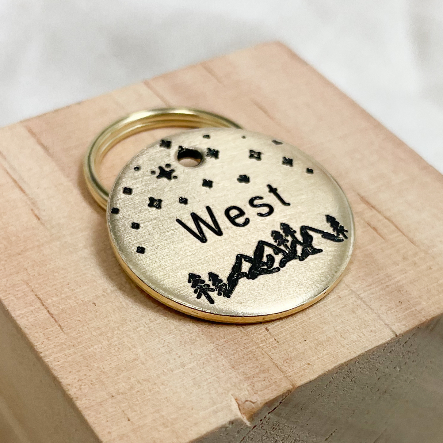 Personalized Dog Tag - Mountain and Stars Design Engraved Dog Tag - Cat ID Tag - Dog Collar Tag - Custom Dog Tag - Pet ID Tag - Pet Name Tag - Dog Tag - Pet Accessories