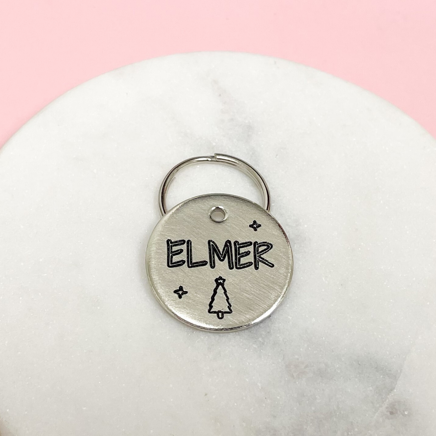 Personalized Dog Tag - Christmas Tree Design Engraved Dog Tag - Christmas Design Tag - Cat ID Tag - Dog Collar Tag - Custom Dog Tag - Personalized Tag - Pet ID Tag - Pet Name Tag - Christmas Themed Dog Tag