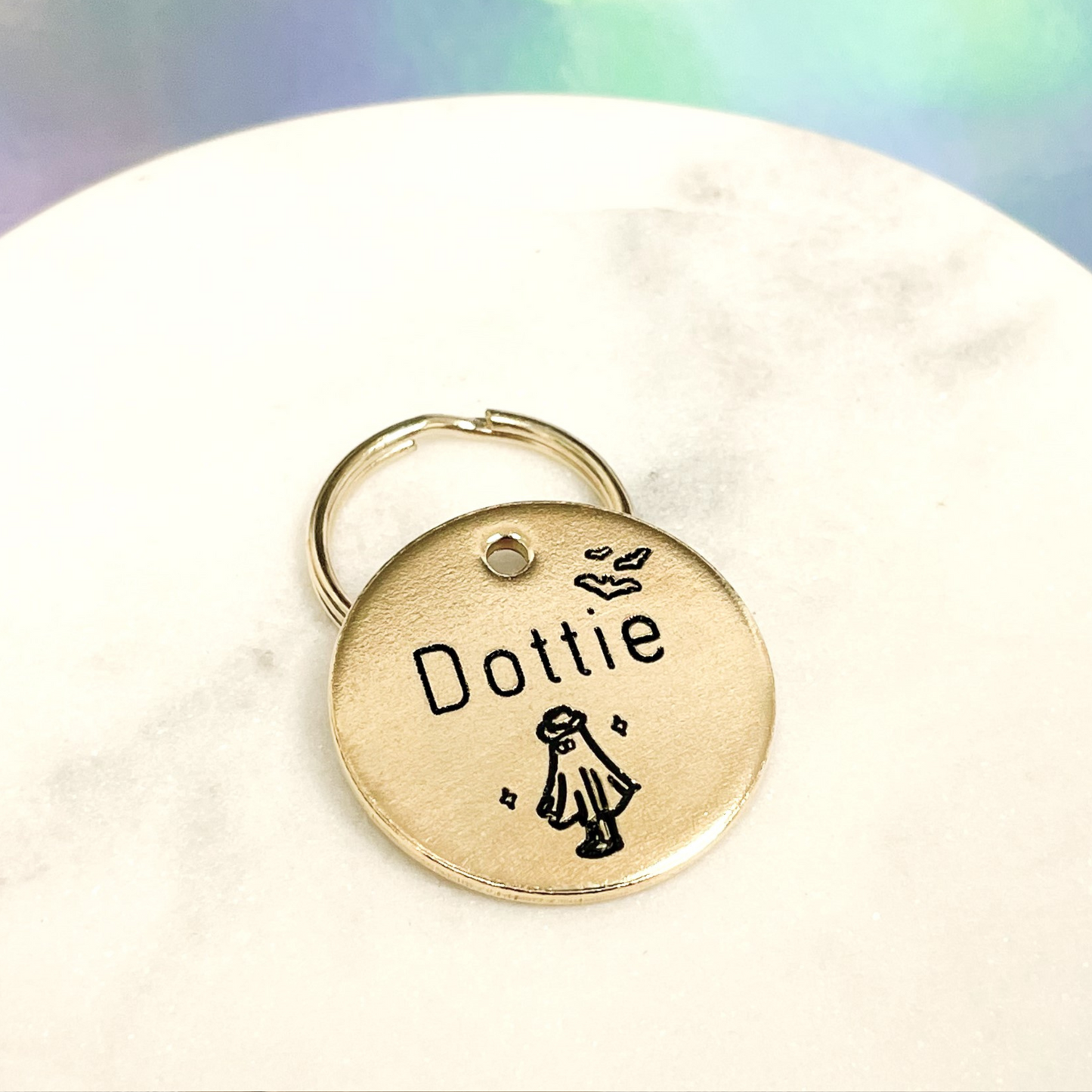 Personalized Dog Tag - Ghost Design Engraved Dog Tag - Ghost Design Tag - Cat ID Tag - Dog Collar Tag - Custom Dog Tag - Personalized Tag - Pet ID Tag - Pet Name Tag - Halloween - Spooky