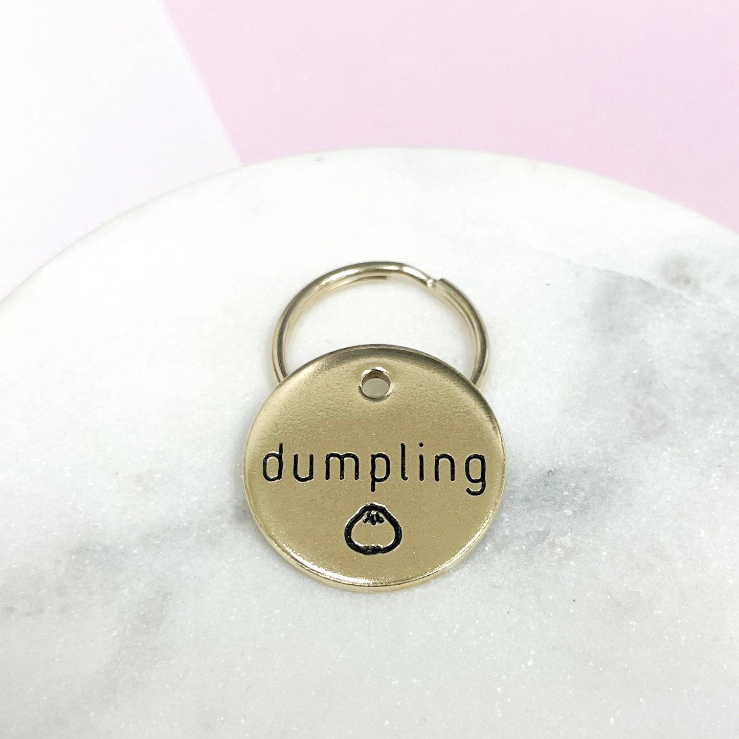 Personalized Dog Tag - Dumpling Design Engraved Dog Tag - Dumpling Design Tag - Cat ID Tag - Dog Collar Tag - Custom Dog Tag - Personalized Tag - Pet ID Tag - Pet Name Tag - Food Themed Dog Tag