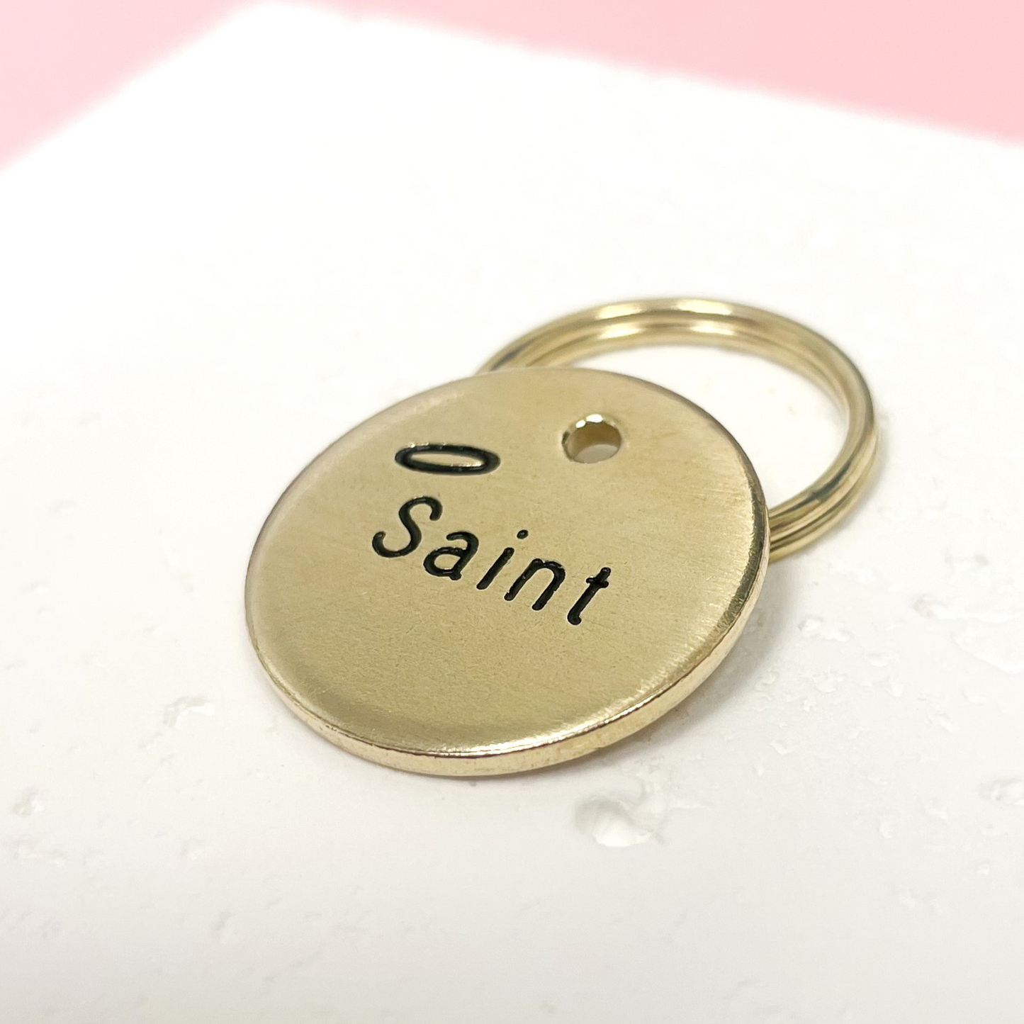 Personalized Dog Collar Charm - Engraved Design - Dog Collar Charm - Nature - Halo - Saint