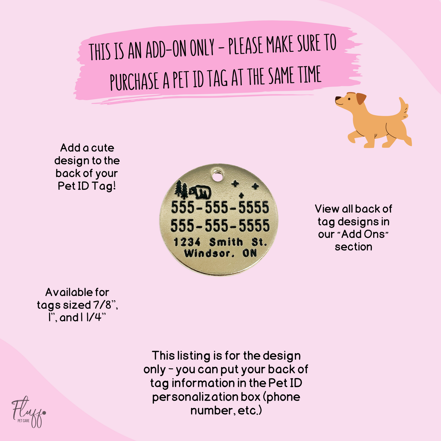 Bear - Back of Pet ID Tag Design