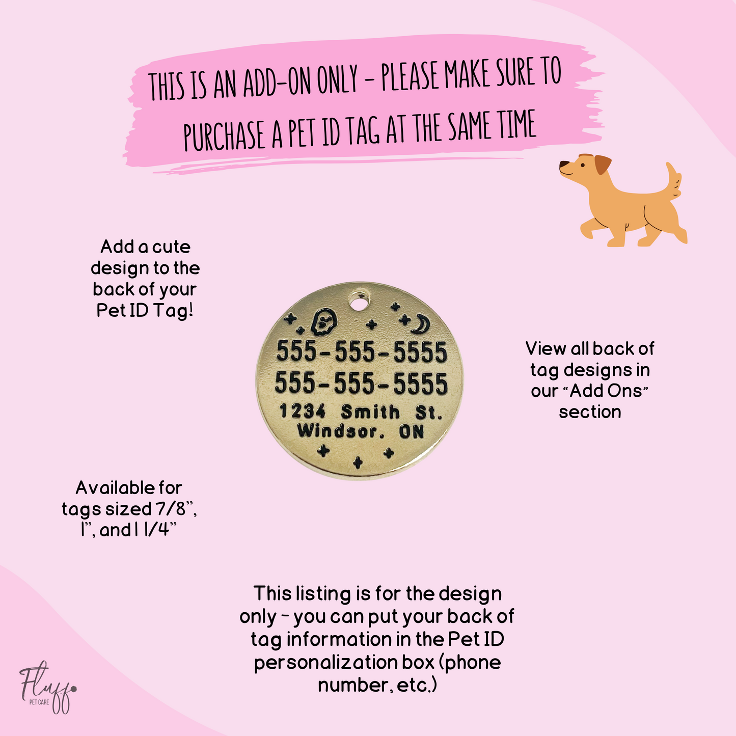 Ghost - Back of Pet ID Tag Design