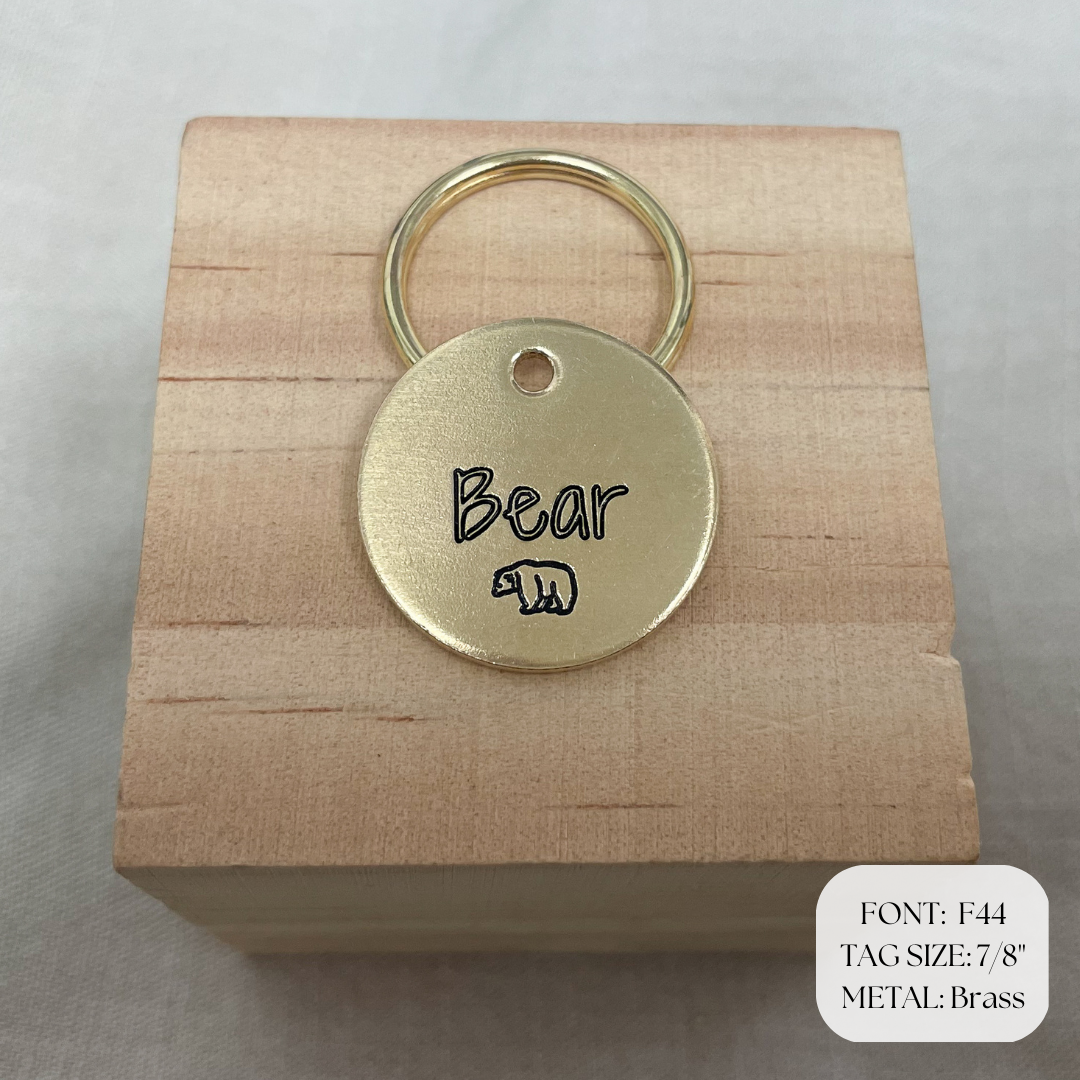 Personalized Dog Tag - Bear Design Engraved Dog Tag - Cat ID Tag - Dog Collar Tag - Custom Dog Tag - Pet ID Tag - Pet Name Tag - Bear Dog Tag - Dog Gear - Dog Accessories - Pet Accessories