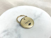 Personalized Dog Tag -Simple Leaf Design Engraved Dog Tag - Simple Leaf Design Tag - Cat ID Tag - Dog Collar Tag - Custom Dog Tag - Personalized Tag - Pet ID Tag - Pet Name Tag - Nature Themed Dog Tag