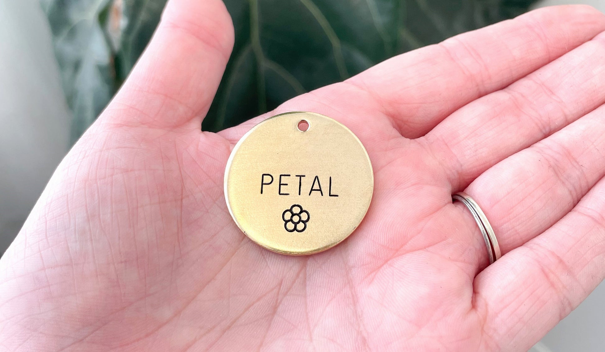 Personalized Dog Tag - Flower Petals Design Engraved Dog Tag - Flower Design Tag - Cat ID Tag - Dog Collar Tag - Custom Dog Tag - Personalized Tag - Pet ID Tag - Pet Name Tag
