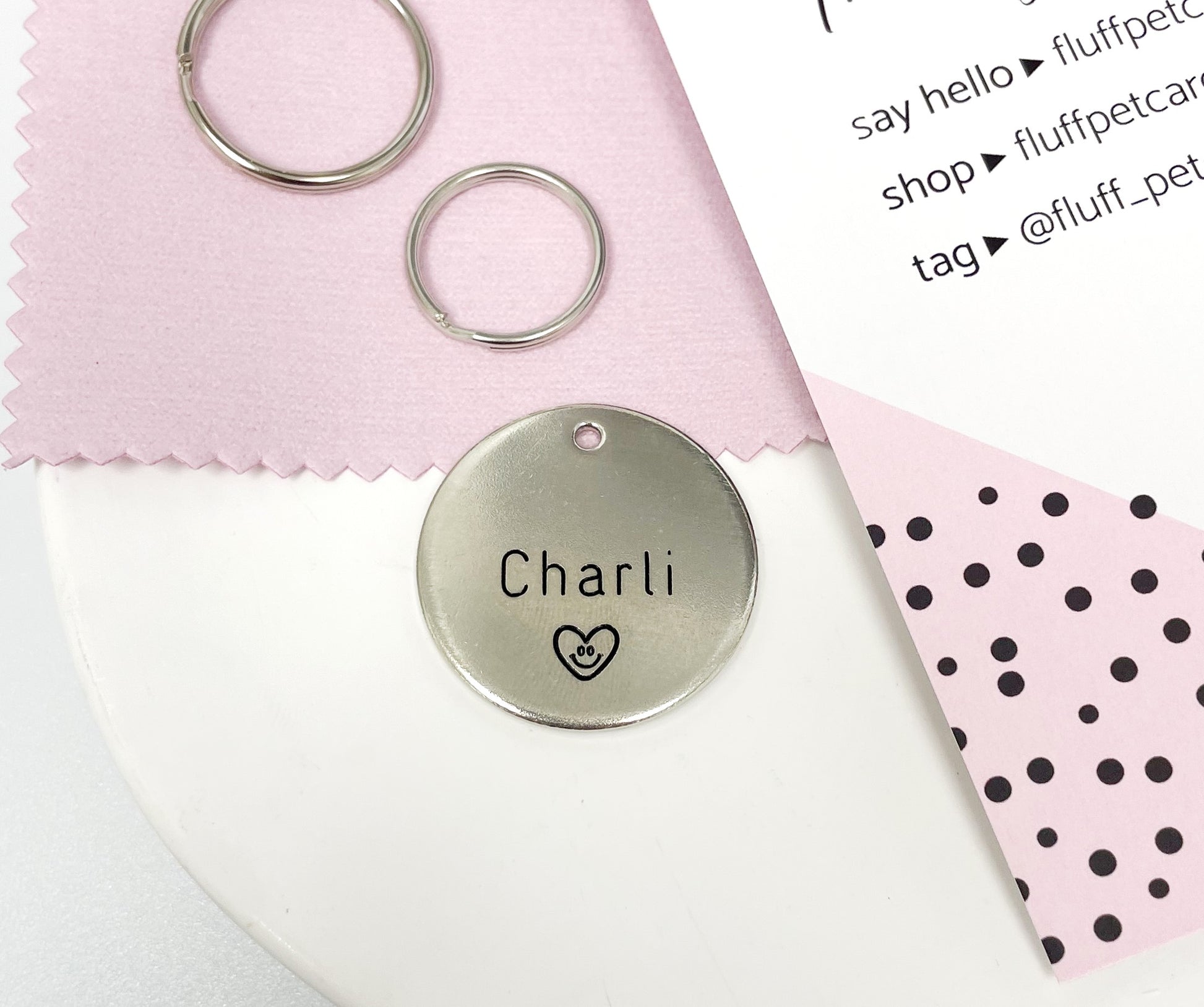 Personalized Dog Tag - Smiley Face Design Engraved Dog Tag - Heart Design Tag - Cat ID Tag - Dog Collar Tag - Custom Dog Tag - Personalized Tag - Pet ID Tag - Pet Name Tag