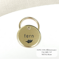 Personalized Dog Tag -Simple Leaf Design Engraved Dog Tag - Simple Leaf Design Tag - Cat ID Tag - Dog Collar Tag - Custom Dog Tag - Personalized Tag - Pet ID Tag - Pet Name Tag - Nature Themed Dog Tag