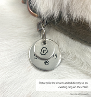Personalized Dog Collar Charm - Engraved Design - Dog Collar Charm - Ghost - Spooky - Halloween 