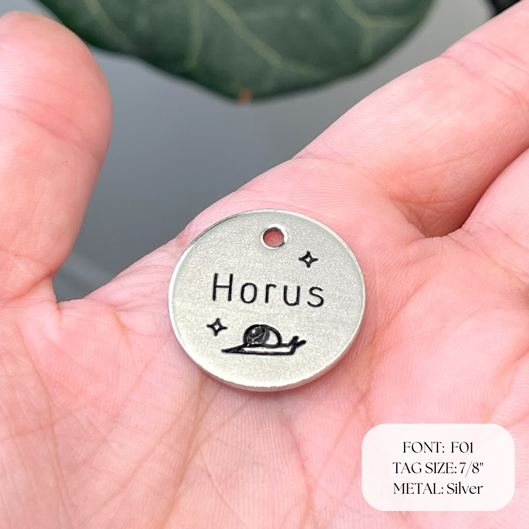 Personalized Dog Tag - Snail Design Engraved Dog Tag - Bug Design Tag - Cat ID Tag - Dog Collar Tag - Custom Dog Tag - Personalized Tag - Pet ID Tag - Pet Name Tag - Nature  - 
