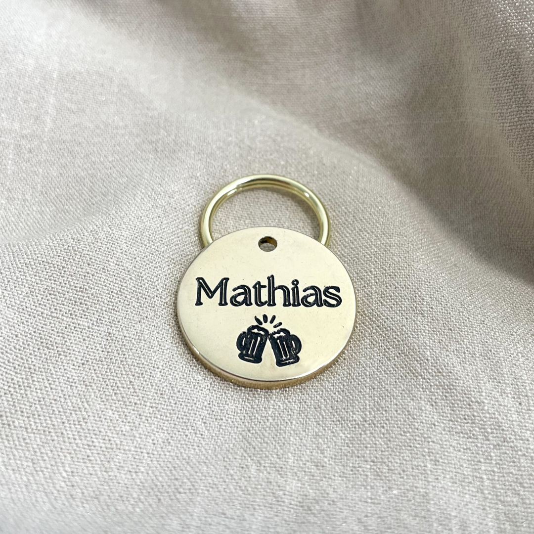 Personalized Dog Tag - Beer -  Design Engraved Dog Tag - Cat ID Tag - Dog Collar Tag - Custom Dog Tag - Pet ID Tag - Pet Name Tag - Dog Tag - Dog Gear - Dog  - ghosts - Design  - Accessories - Pet Accessories