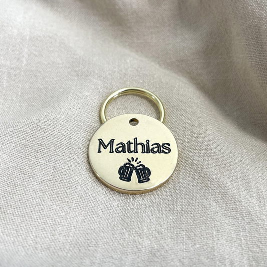 Personalized Dog Tag - Beer -  Design Engraved Dog Tag - Cat ID Tag - Dog Collar Tag - Custom Dog Tag - Pet ID Tag - Pet Name Tag - Dog Tag - Dog Gear - Dog  - ghosts - Design  - Accessories - Pet Accessories