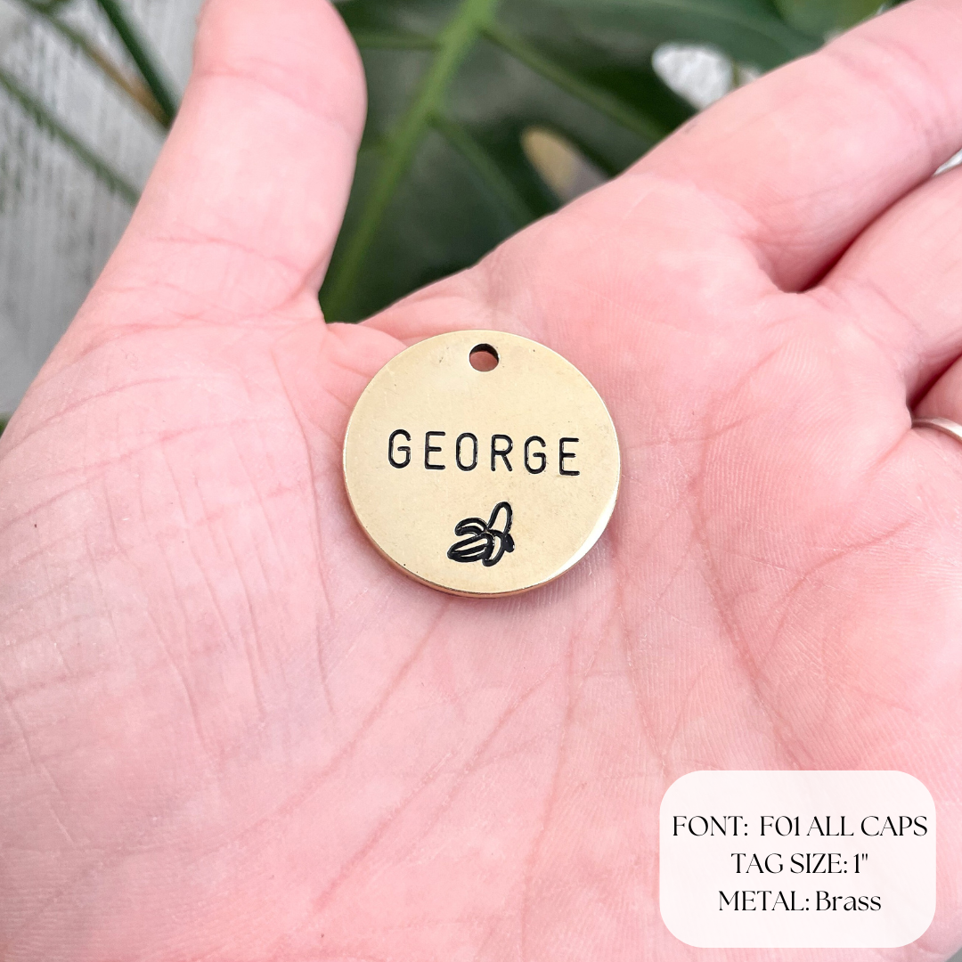 Personalized Dog Tag - Banana - Fruit - 
-  Design Engraved Dog Tag - Cat ID Tag - Dog Collar Tag - Custom Dog Tag - Pet ID Tag - Pet Name Tag - Dog Tag - Dog Gear - Dog  - ghosts - Design  - Accessories - Pet Accessories
