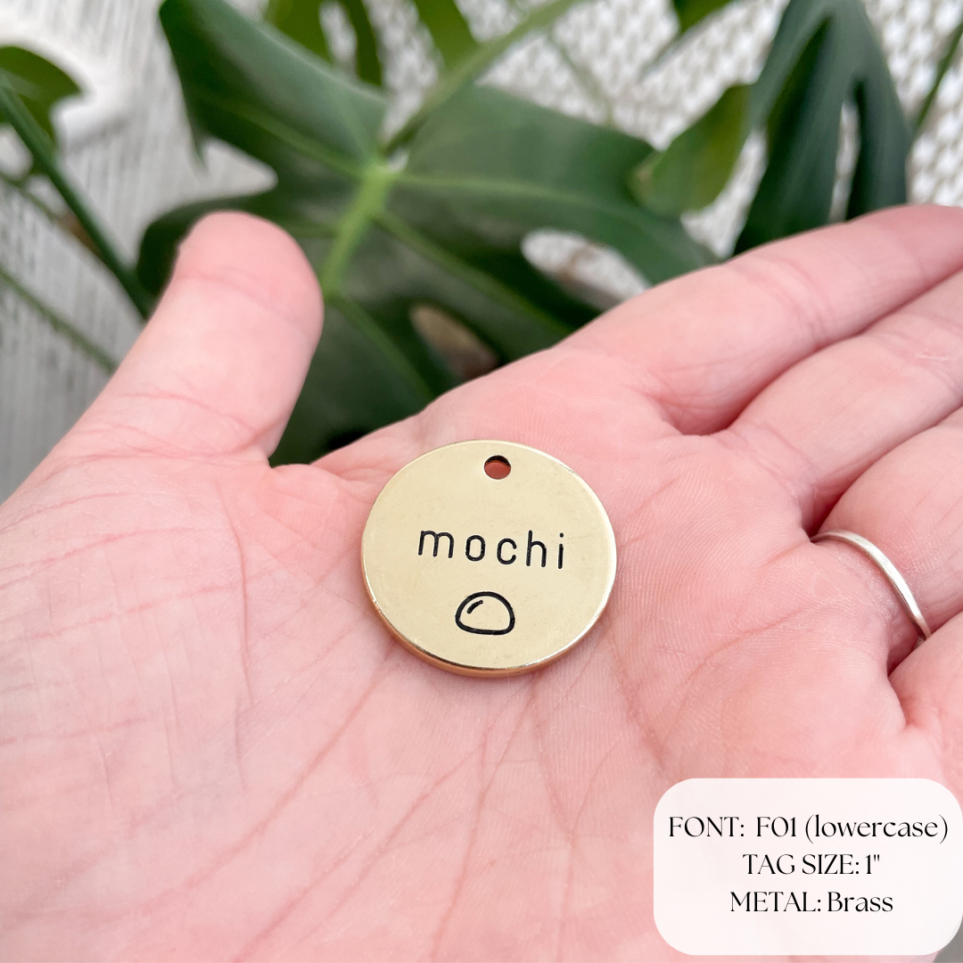 Personalized Dog Tag - mochi 
-  Design Engraved Dog Tag - Cat ID Tag - Dog Collar Tag - Custom Dog Tag - Pet ID Tag - Pet Name Tag - Dog Tag - Dog Gear - Dog  - ghosts - Design  - Accessories - Pet Accessories
