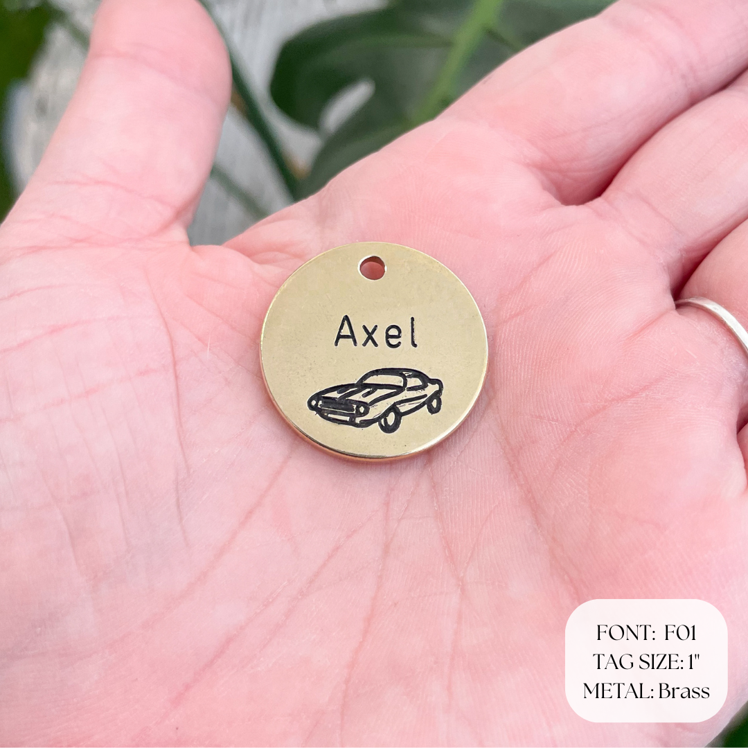 Personalized Dog Tag - Car 
-  Design Engraved Dog Tag - Cat ID Tag - Dog Collar Tag - Custom Dog Tag - Pet ID Tag - Pet Name Tag - Dog Tag - Dog Gear - Dog  - ghosts - Design  - Accessories - Pet Accessories