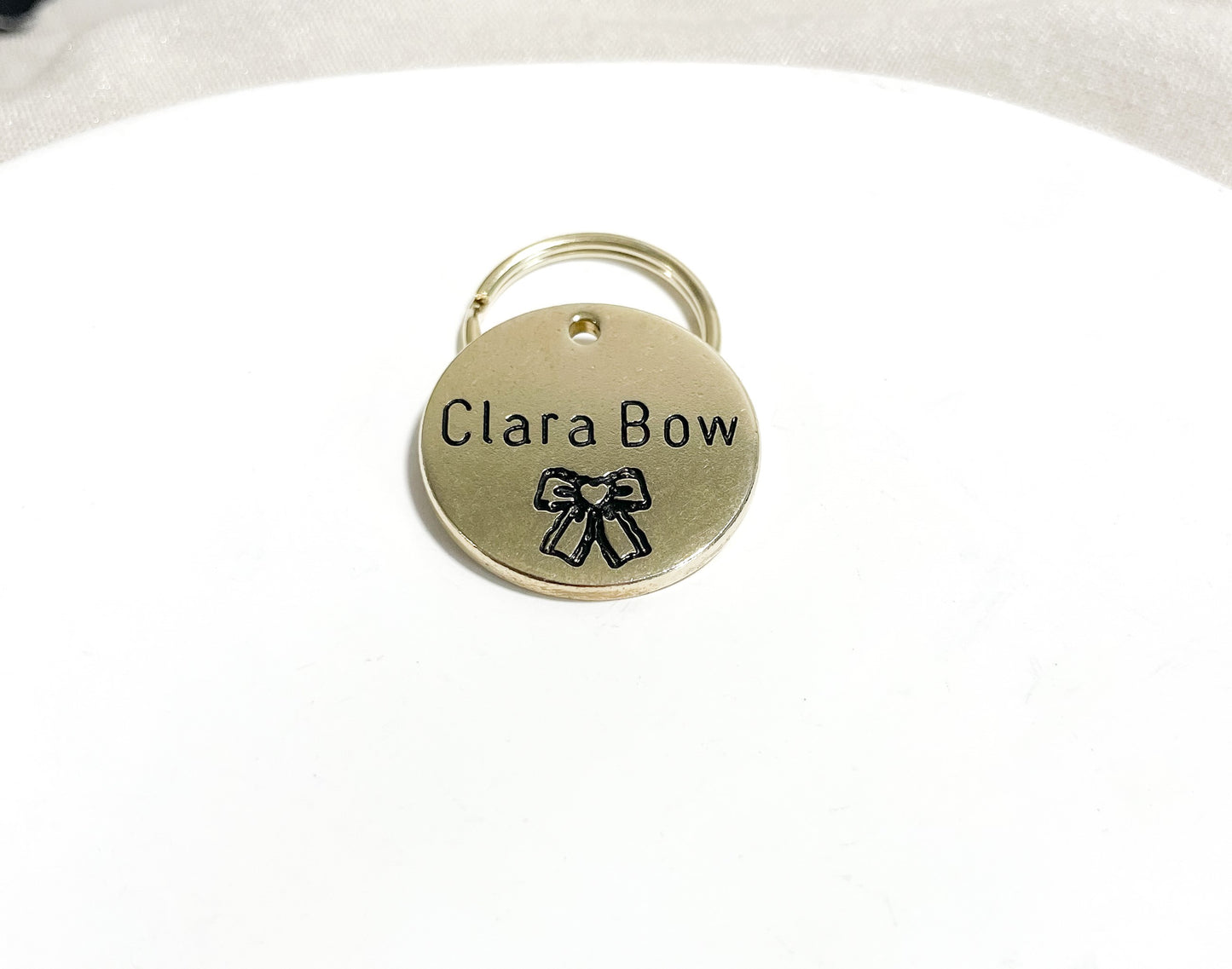 Personalized Dog Tag -  Design Engraved Dog Tag - Cat ID Tag - Dog Collar Tag - Custom Dog Tag - Pet ID Tag - Pet Name Tag - Dog Tag -  Dog Gear - Dog - Bow - Bow Design - Coquette - Accessories - Pet Accessories