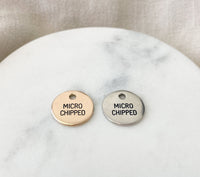 Microchipped Engraved Collar Charm