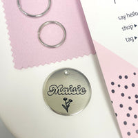 Personalized Dog Tag - Flowers Design Engraved Dog Tag - Cat ID Tag - Dog Collar Tag - Custom Dog Tag - Pet ID Tag - Pet Name Tag - Desert Dog Tag - Nature Themed Dog Tag - Dog Gear - Dog Accessories - Pet Accessories