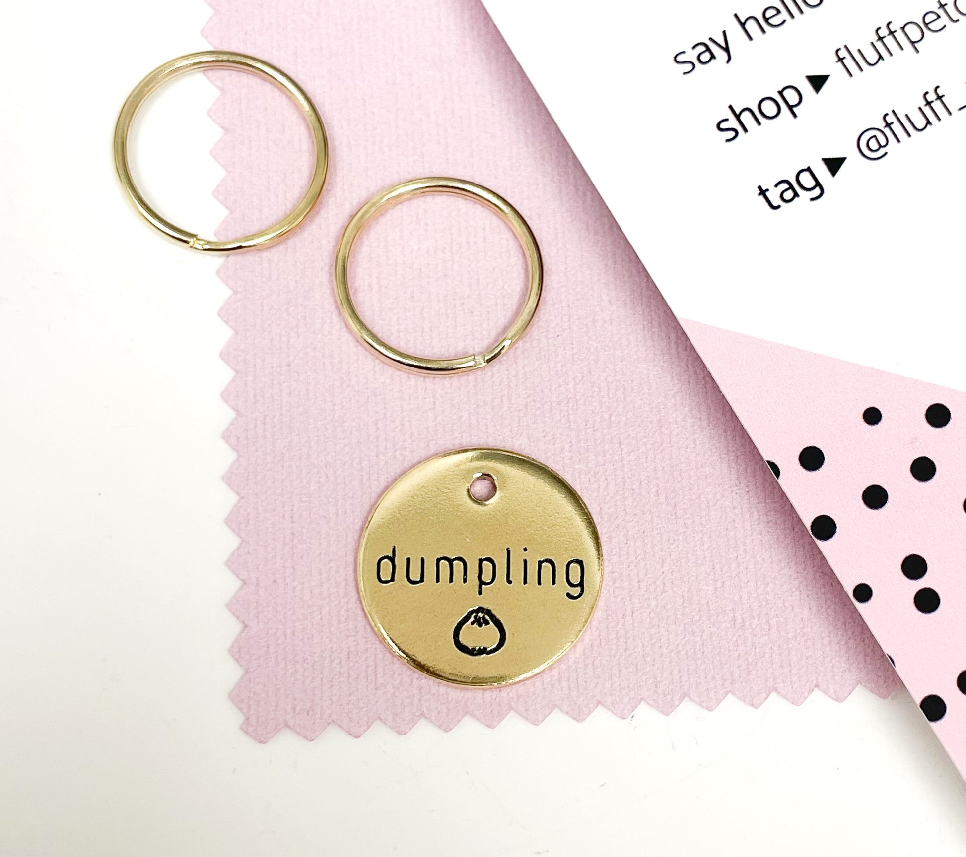 Personalized Dog Tag - Dumpling Design Engraved Dog Tag - Dumpling Design Tag - Cat ID Tag - Dog Collar Tag - Custom Dog Tag - Personalized Tag - Pet ID Tag - Pet Name Tag - Food Themed Dog Tag 