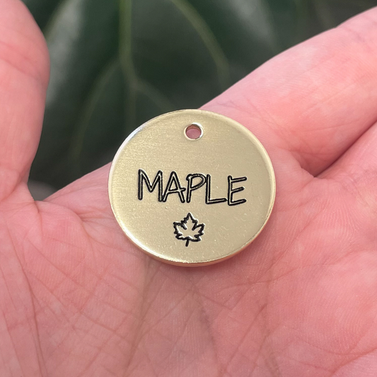 Personalized Dog Tag - Maple Leaf Design Engraved Dog Tag - Cat ID Tag - Dog Collar Tag - Custom Dog Tag - Pet ID Tag - Pet Name Tag - Maple Leaf Dog Tag - Nature Themed Dog Tag - Dog Gear - Dog Accessories - Pet Accessories - Canadian - Canada Day - 