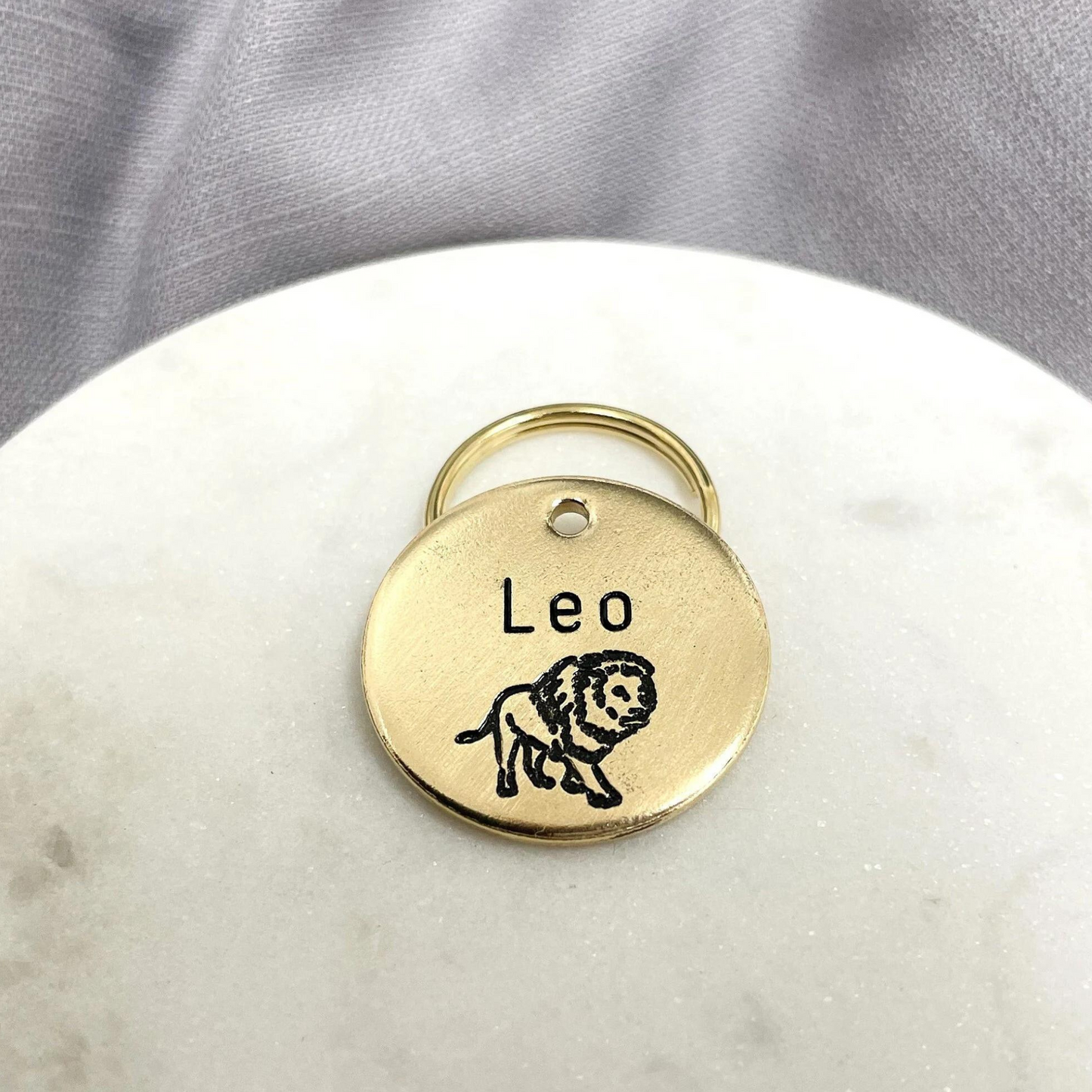 Personalized Dog Collar Charm - Engraved Design - Dog Collar Charm - Nature - Lions - Leo - Lion