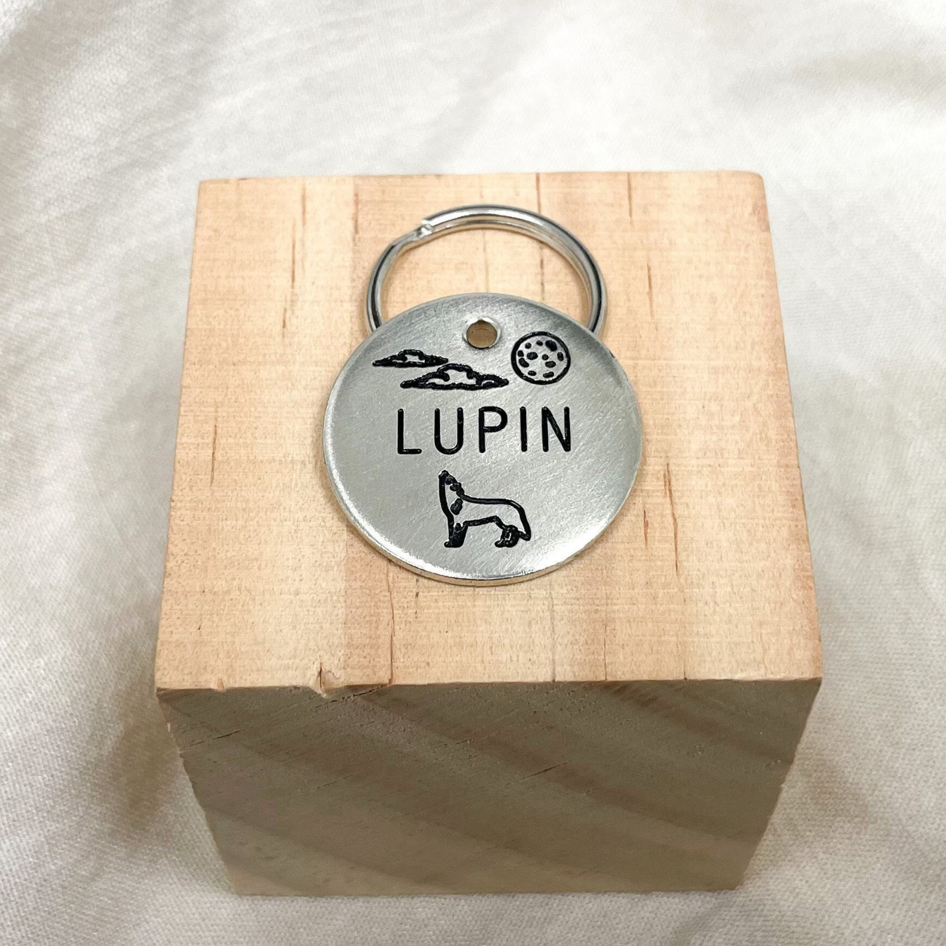 Personalized Dog Collar Charm - Engraved Design - Dog Collar Charm - Nature - wolf - lupin