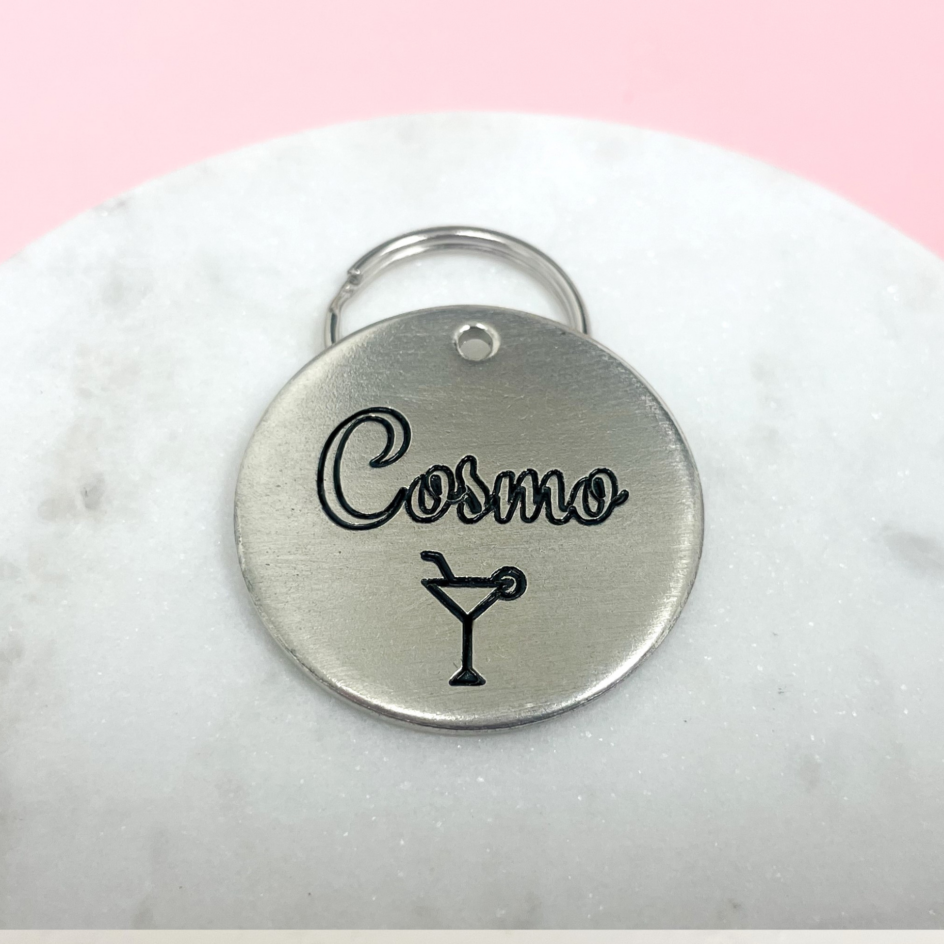 Personalized Dog Collar Charm - Engraved Design - Dog Collar Charm - Nature - Drink 