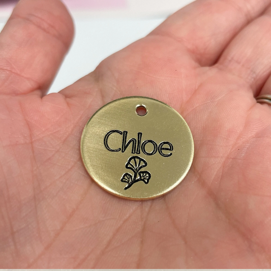 Personalized Dog Tag - Flower Design Engraved Dog Tag - Cat ID Tag - Dog Collar Tag - Custom Dog Tag - Pet ID Tag - Pet Name Tag - Dog Tag - Sports Dog Tag - Dog Gear - Dog - Art Deco - Accessories - Pet Accessories