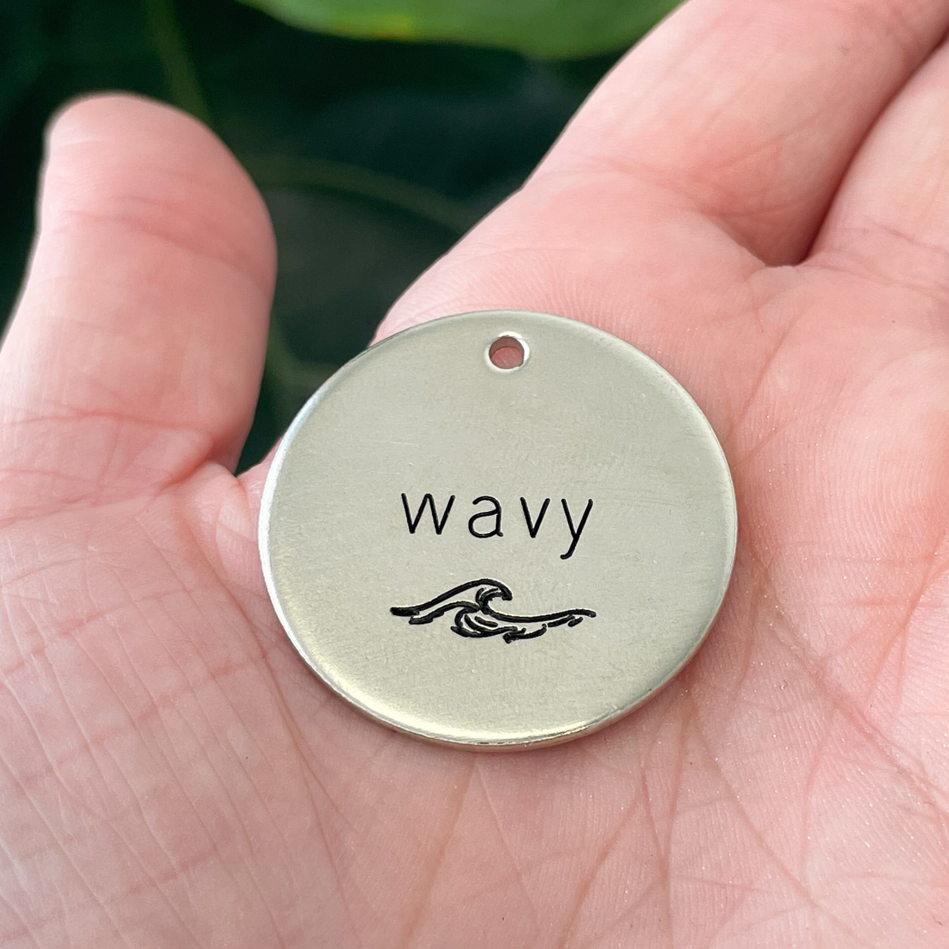 Personalized Dog Tag - Wave Design Engraved Dog Tag - Wave Tag - Cat ID Tag - Dog Collar Tag - Custom Dog Tag - Personalized Tag - Pet ID Tag - Pet Name Tag - Water Themed Dog Tag - water Dog Tag