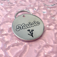 Personalized Dog Tag - Flowers Design Engraved Dog Tag - Cat ID Tag - Dog Collar Tag - Custom Dog Tag - Pet ID Tag - Pet Name Tag - Desert Dog Tag - Nature Themed Dog Tag - Dog Gear - Dog Accessories - Pet Accessories