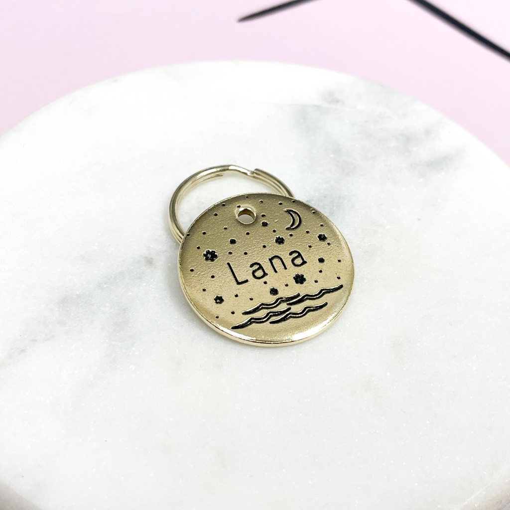 Personalized Dog Tag - Snowy Beach Design Engraved Dog Tag - Snow Design Tag - Cat ID Tag - Dog Collar Tag - Custom Dog Tag - Personalized Tag - Pet ID Tag - Pet Name Tag 