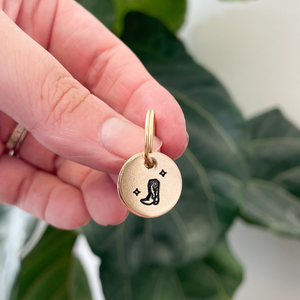 Personalized Dog Collar Charm - Engraved Design - Dog Collar Charm - Cowboy - Western - Cowboy Boot 