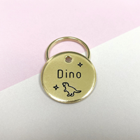 Personalized Dog Tag - Dinosaur Design Engraved Dog Tag - Dinosaur Design Tag - Cat ID Tag - Dog Collar Tag - Custom Dog Tag - Personalized Tag - Pet ID Tag - Pet Name Tag 