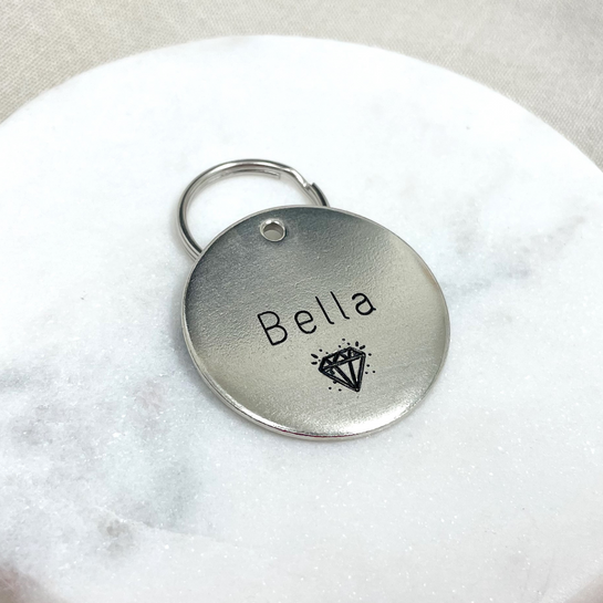 Personalized Dog Tag - Diamond Design Engraved Dog Tag - Diamond Design Tag - Cat ID Tag - Dog Collar Tag - Custom Dog Tag - Personalized Tag - Pet ID Tag - Pet Name Tag 