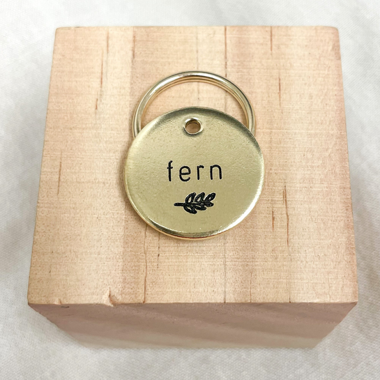 Personalized Dog Tag -Simple Leaf Design Engraved Dog Tag - Simple Leaf Design Tag - Cat ID Tag - Dog Collar Tag - Custom Dog Tag - Personalized Tag - Pet ID Tag - Pet Name Tag - Nature Themed Dog Tag