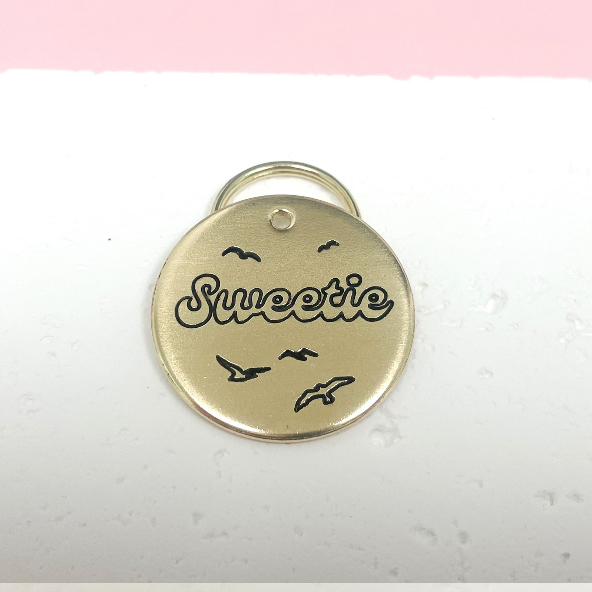 Personalized Dog Collar Charm - Engraved Design - Dog Collar Charm - Nature - Birds
