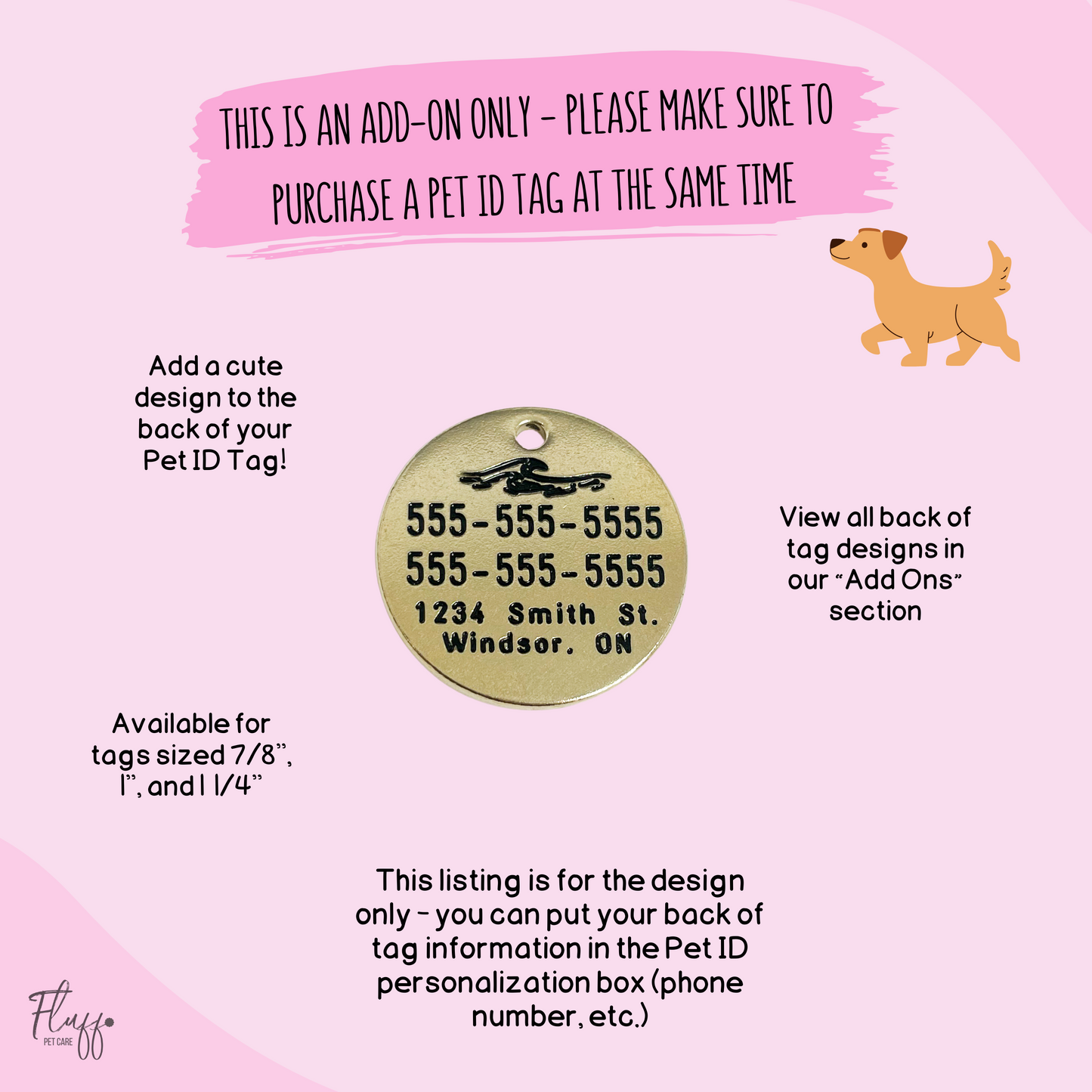 Wave - Back of Pet ID Tag Design