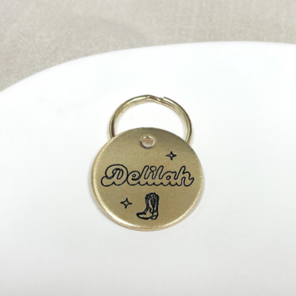 Personalized Dog Tag - Cowboy Boot Design Engraved Dog Tag - Cat ID Tag - Dog Collar Tag - Custom Dog Tag - Pet ID Tag - Pet Name Tag - Cowboy Boot Dog Tag - Western Dog Tag - Dog Gear - Dog Accessories - Pet Accessories