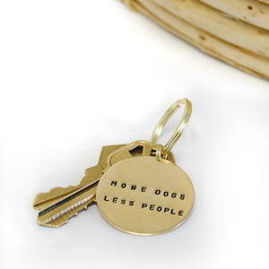 More Dogs Less People Handstamped Keychain for Dog Moms, Gift for Her, FunnyGift - Dog Mom - Dog Parent 