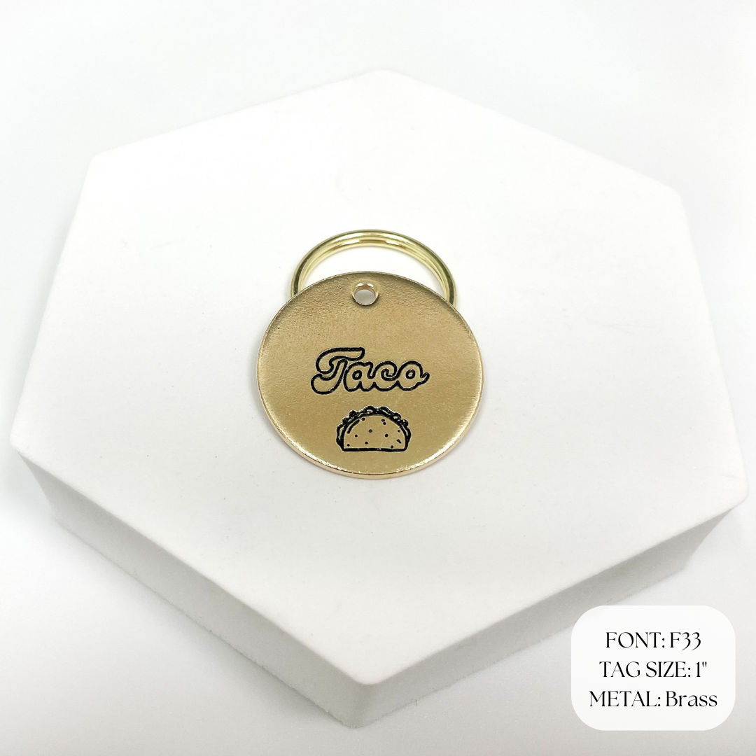 Taco Design Engraved Pet ID Tag Fluff Pet Care