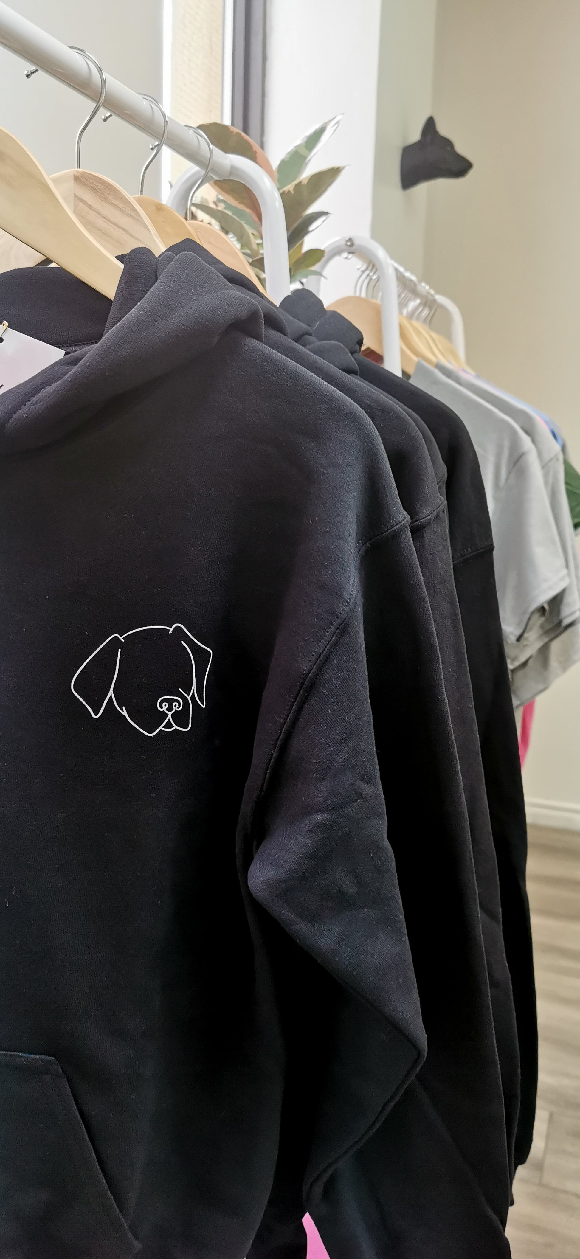 Products Dog Outline Hoodie - Dog Lover Gift - Women's Hoodie - Unisex Gift - Gift for Her - Dog Mom AF - Dog Dad Gift