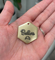 Personalized Dog Tag - Croissant Design Engraved Dog Tag - Cat ID Tag - Dog Collar Tag - Custom Dog Tag - Personalized Tag - Pet ID Tag - Pet Name Tag - Butters - Dog Gear - Croissant Dog Tag - Dog Accessories - Pet Accessories - Pet name on front with a croissant design. Your phone number will be on the back. 