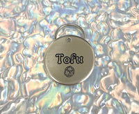 Tofu Design Engraved Dog Tag - Cat ID Tag - Dog Collar Tag - Custom Dog Tag - Personalized Tag - Pet ID Tag - Pet Name Tag - Cat Collar Tag - Food Themed Dog Tag - Food Themed Cat Tag