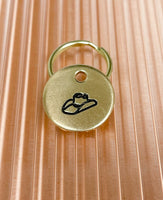 Dog Collar Charm Engraved Tag - Cowboy Hat - Cat Collar Charm - Yellowstone - Gift for Dog Lover - Mini Tag - Collar Charms Dog - Small Tag 